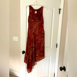 Asymmetrical Giorgio Fiorlini Burgandy and Gold dress